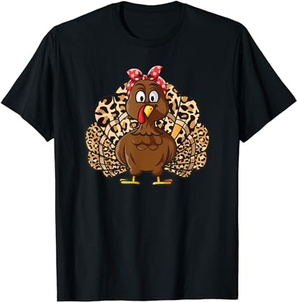Thanksgiving leopard turkey thanksgiving autumn fall season t-shirt