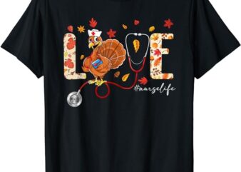 Thanksgiving Scrub Tops Women Turkey Nurse Holiday Nursing T-Shirt