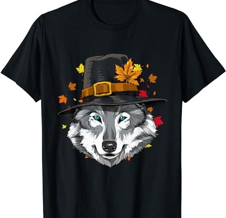 Thanksgiving wolf pilgrim costume men women t-shirt