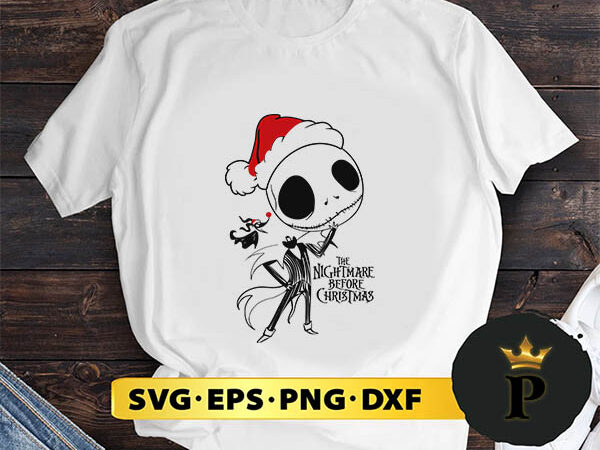 The nightmare before christmas jack and dog svg, merry christmas svg, xmas svg png dxf eps t shirt designs for sale