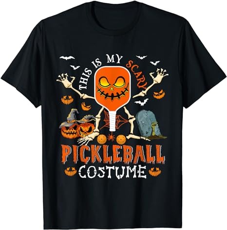 This Is My Scary Pickleball Costume Halloween Skeleton Lover T-Shirt PNG File