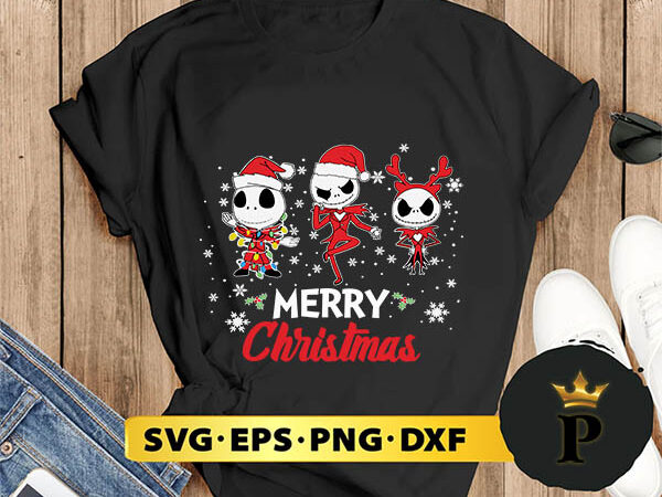 Three jack skellington christmas svg, merry christmas svg, xmas svg png dxf eps t shirt designs for sale