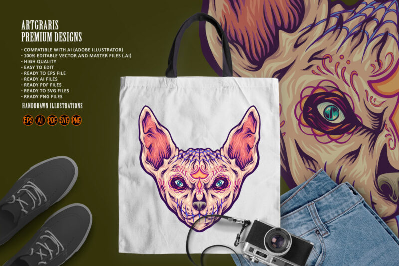 Mysterious scary bat head
