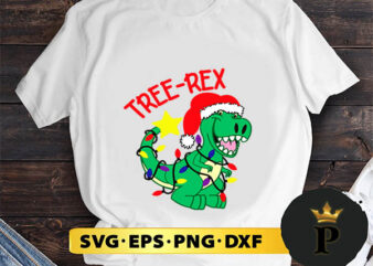 Tree Rex Christmas SVG, Merry Christmas SVG, Xmas SVG PNG DXF EPS t shirt designs for sale