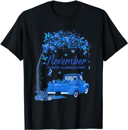 Truck pumpkin november diabetes awareness month gift t-shirt png file