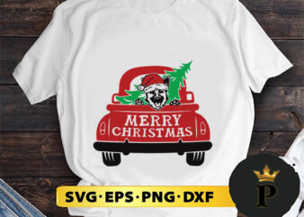 Truck With Dog And Christmas Tree SVG, Merry Christmas SVG, Xmas SVG PNG DXF EPS t shirt designs for sale