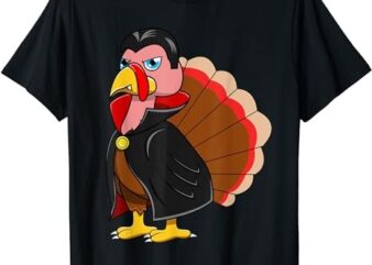 Turkey Dracula Vampire Costume for Thanksgiving Fans T-Shirt