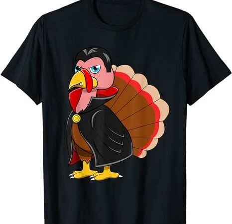 Turkey dracula vampire costume for thanksgiving fans t-shirt