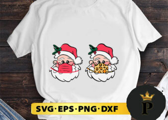 Two Santa Christmas SVG, Merry Christmas SVG, Xmas SVG PNG DXF EPS t shirt designs for sale