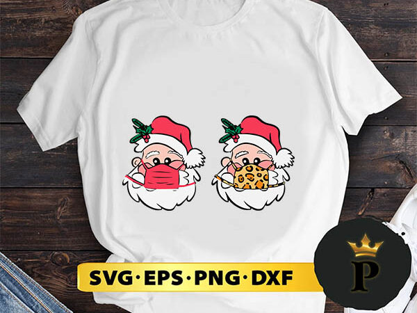 Two santa christmas svg, merry christmas svg, xmas svg png dxf eps t shirt designs for sale
