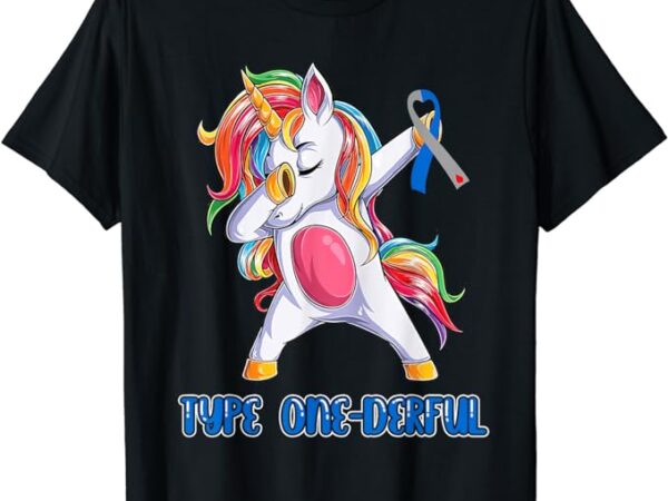 Type 1 diabetes awareness ribbon t1d unicorn girls boys t-shirt