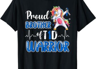 Type 1 Diabetes Shirt Proud Brother Of A T1D Warrior T-Shirt