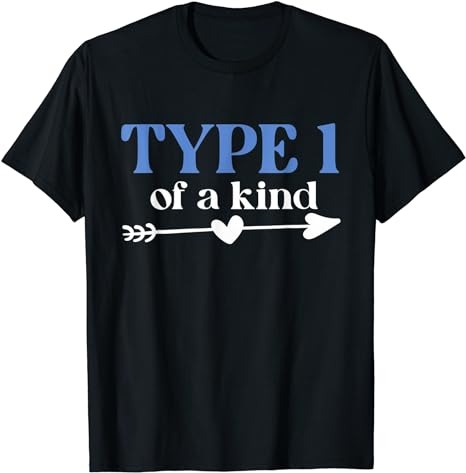 Type 1 Of A Kind T1D Warrior Diabetes Awareness Blue Ribbon T-Shirt PNG File