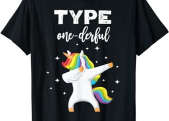 Type Onederful Dabbing Unicorn Diabetes Awareness Kids T-Shirt