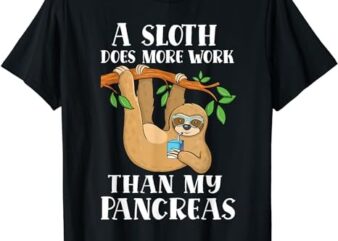 Type Onederful lazy cute sloth Type 1 Diabetes Awareness T-Shirt PNG File