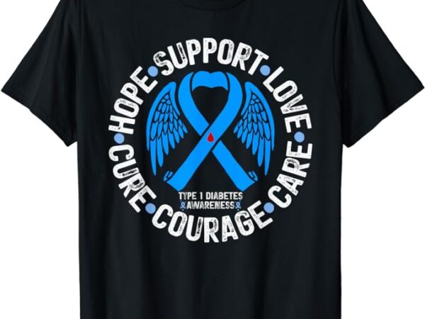 Type1 diabetes awareness support family diabetes awareness t-shirt