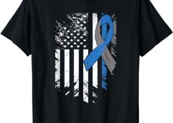 USA Flag Diabetes Type 1 Awareness Family Support T-Shirt