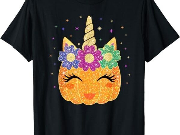 Unicorn pumpkin halloween thanksgiving girls kids t-shirt Unicorn pumpkin halloween thanksgiving girls kids t-shirt