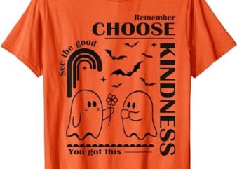 Unity Day Orange Halloween Boo Ghost Choose Kindness Kids T-Shirt PNG File