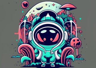t shirt design of a minimal Alien character masterpiece PNG File