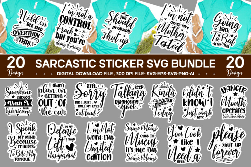 Sarcastic Sticker Svg Bundle