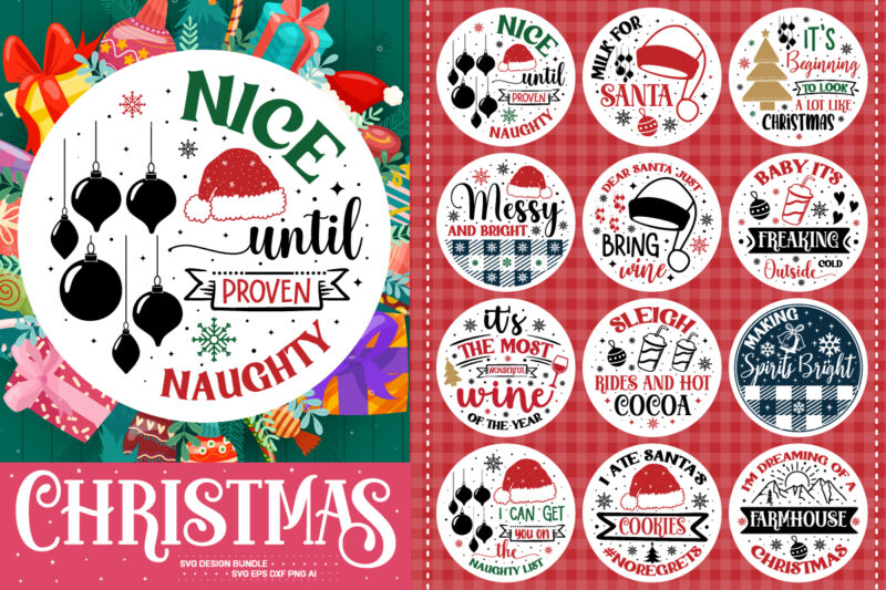 Christmas Round Sign Svg Bundle ,Christmas SVG Bundle Volume 3, Winter svg, Santa SVG, Holiday, Merry Christmas, Christmas Bundle, Funny Christmas Shirt, Cut File Cricut,CHRISTMAS MEGA BUNDLE, 260+ Designs, Heather