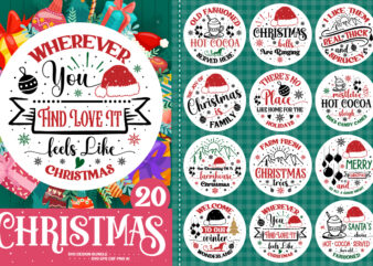 Christmas Tshirt Design Bundle ,Christmas SVG Bundle Volume 3, Winter svg, Santa SVG, Holiday, Merry Christmas, Christmas Bundle,