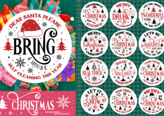christmas round sign Svg Bundle , christmas round sign svg 10 Design , farmhouse Svg design,Christmas SVG Bundle, Winter svg, Santa SVG, Ho