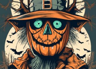 t-shirt design. Halloween themed scarecrow PNG File