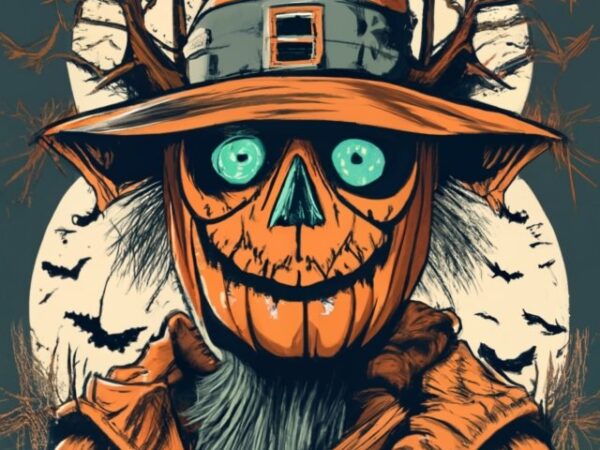T-shirt design. halloween themed scarecrow png file