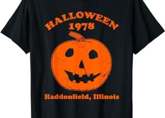Vintage Halloween 1978 Pumpkin Haddonfield Illinois T-Shirt PNG File