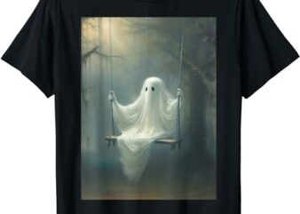 Vintage Halloween Costume Ghost Swing In The Forest Gothic T-Shirt PNG File