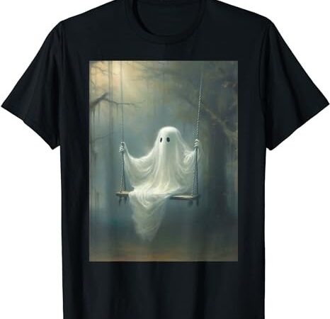 Vintage halloween costume ghost swing in the forest gothic t-shirt png file Vintage halloween costume ghost swing in the forest gothic t-shirt png file