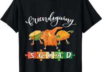 Vintage Happy Friendsgiving Squad Thanksgiving Turkey Trot T-Shirt