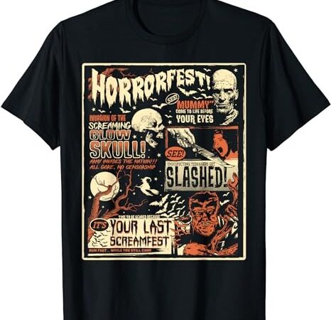 Vintage horrorfest movie poster terror old time halloween t-shirt png file