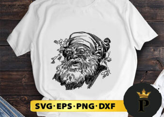 Vintage Santa Claus Hand Draw SVG, Merry Christmas SVG, Xmas SVG PNG DXF EPS t shirt vector art
