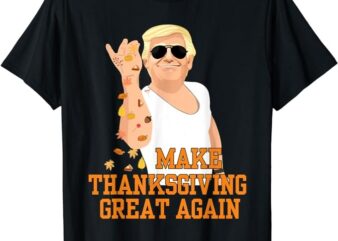 Vintage USA Flag Trumpkin Pie Make Thanksgiving Great Again T-Shirt
