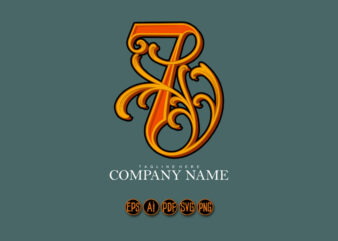Vintage elegance number 7 monogram logo