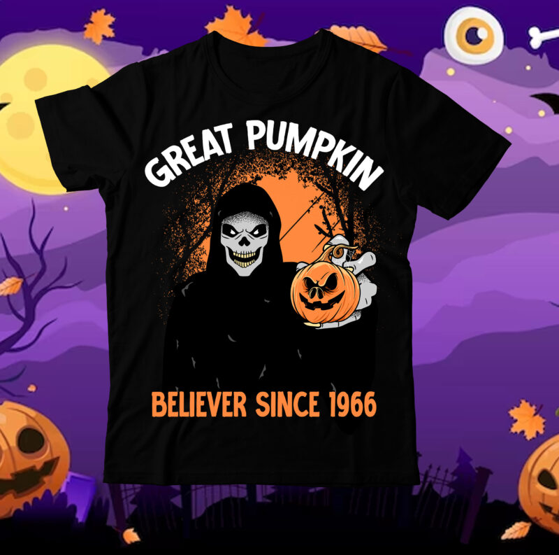 Great Pumpkin Believe Since 1966 T-Shirt Design, Great Pumpkin Believe Since 1966 Vector T-Shirt Design, Halloween T-Shirt Design Bundle,Halloween T-Shirt Design, Eat Drink And Be Scary T-Shirt Design, Eat Drink