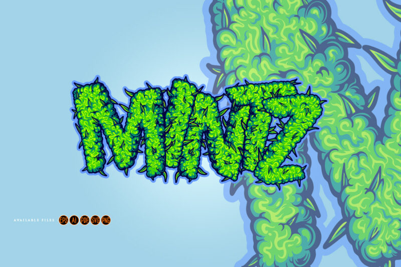 Weed lettering artistic mintz cannabis strain