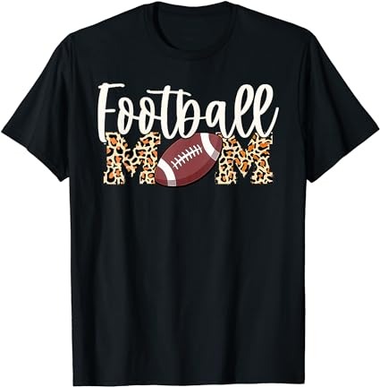 Womens football mom leopard print t-shirt png file