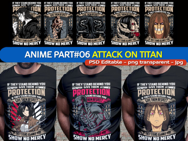 Shingeki no kyojin attack on titan tshirt design bundle part #06