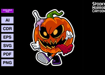 Zombie Pumpkin Head t shirt graphic design