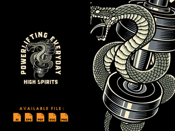 Snake barbell t shirt design