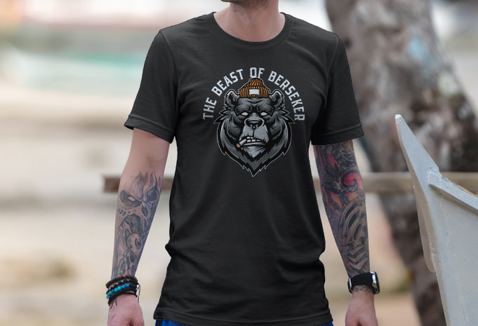 Bear beast T shirt Design