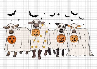 Cow Ghost Halloween Farmer Trick Or Treat Svg, Trick Or Treat Cow Svg, Ghost Halloween Svg, Cow Halloween Svg, Halloween Svg