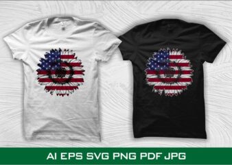 American sunflower t shirt design, american sunflower svg, 4th of july svg, american flag sunflower svg, american sunflower flag svg, american flag svg, freedom svg, freedom t shirt design, military