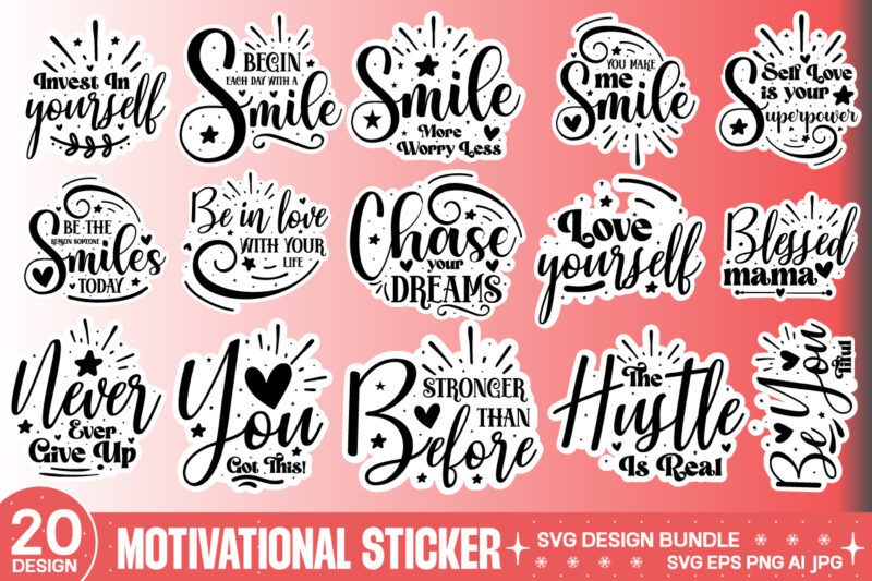 motivational sticker svg design