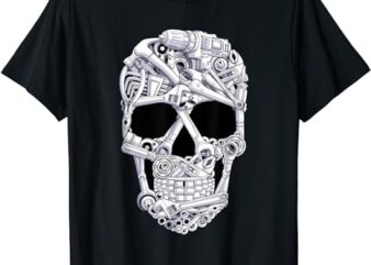 car mechanic tools Skull Garage Halloween Costume Skeleton T-Shirt PNG File