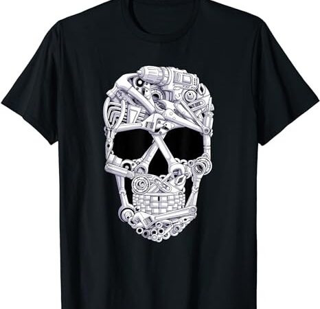 Car mechanic tools skull garage halloween costume skeleton t-shirt png file